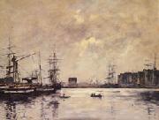 Eugene Boudin The Port of Le Havre(Dock of La Barre) oil painting on canvas